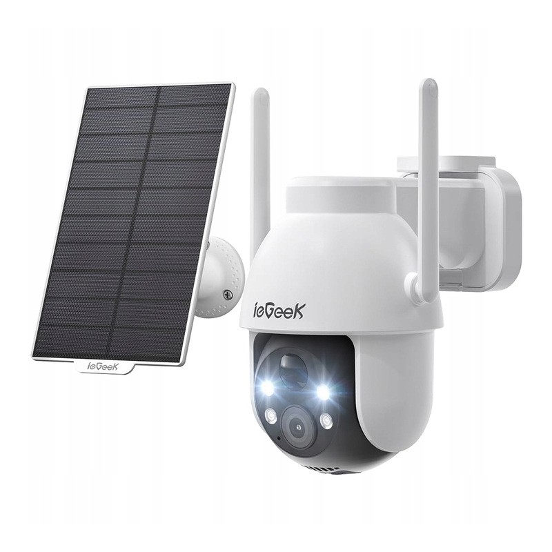 Outlet IeGeek Kamera IP 2K WiFi na zewnątrz, zasilana solarnie, nocna wizja