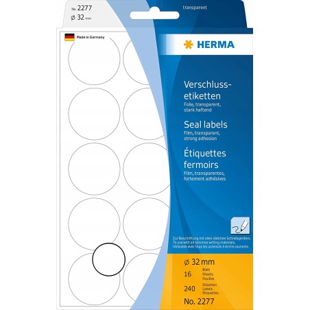Outlet Etykiety samoprzylepne HERMA 2277 w arkuszach okrągły średnica 32 mm