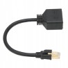 ADAPTER SIECIOWY ROZDZIELACZ KABLA ETHERNET RJ45 NA 2 GNIAZDA RJ45 CZARNY