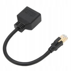 ADAPTER SIECIOWY ROZDZIELACZ KABLA ETHERNET RJ45 NA 2 GNIAZDA RJ45 CZARNY