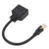ADAPTER SIECIOWY ROZDZIELACZ KABLA ETHERNET RJ45 NA 2 GNIAZDA RJ45 CZARNY
