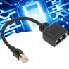 ADAPTER SIECIOWY ROZDZIELACZ KABLA ETHERNET RJ45 NA 2 GNIAZDA RJ45 CZARNY