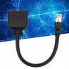 ADAPTER SIECIOWY ROZDZIELACZ KABLA ETHERNET RJ45 NA 2 GNIAZDA RJ45 CZARNY