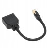 ADAPTER SIECIOWY ROZDZIELACZ KABLA ETHERNET RJ45 NA 2 GNIAZDA RJ45 CZARNY