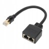 ADAPTER SIECIOWY ROZDZIELACZ KABLA ETHERNET RJ45 NA 2 GNIAZDA RJ45 CZARNY