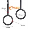 Outlet Pierścienie gimnastyczne FFitness FSG28062 23cm z paskami czarne