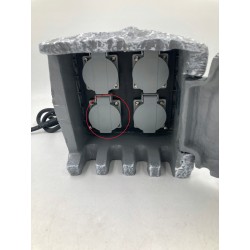 Outlet Gniazdo Elektryczne rozgałęźnik do Ogrodu Unitec 250V 4 G Szary