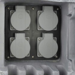 Outlet Gniazdo Elektryczne rozgałęźnik do Ogrodu Unitec 250V 4 G Szary