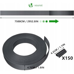 Outlet VOUNOT PAS MASKUJĄCY DO OGRODZEŃ PVC 75m x 4.7cm 118421 z klipsami