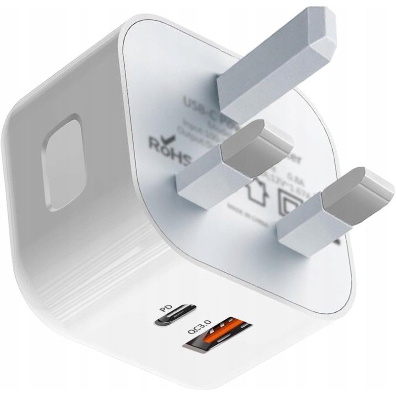 Outlet Ładowarka Sieciowa Roeko USB-C 20W Szybkie ładowanie Wtyk UK BIAŁA