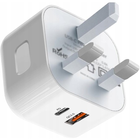Outlet Ładowarka Sieciowa Roeko USB-C 20W Szybkie ładowanie Wtyk UK BIAŁA