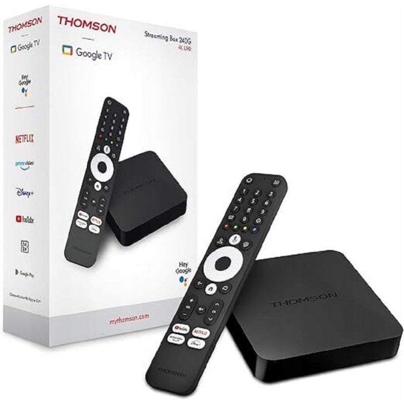 Outlet Thomson Streaming Box 240 4K UHD Google android TV ATV163 HDR 8 GB