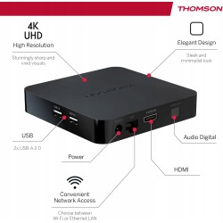 Outlet Thomson Streaming Box 240 4K UHD Google android TV ATV163 HDR 8 GB