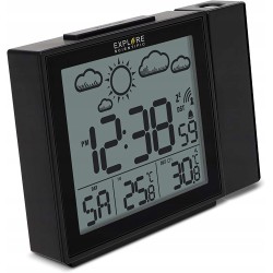 Outlet Zegar budzik Explore Scientific czarny 15,5cm ekran LCD z czujnikiem