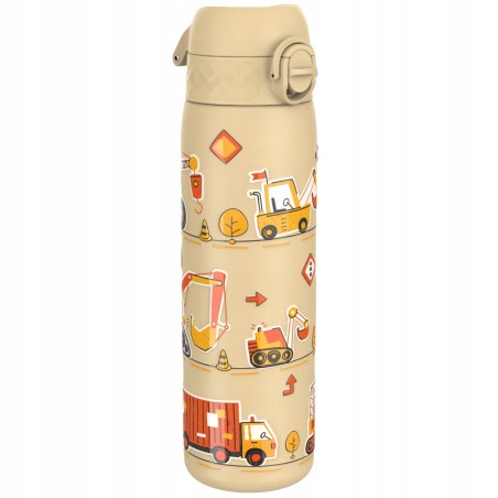 Outlet ION8 bidon sportowy stalowy butelka 600 ml brązowy z motywem