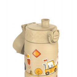 Outlet ION8 bidon sportowy stalowy butelka 600 ml brązowy z motywem