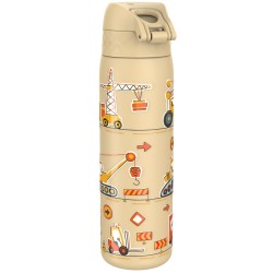 Outlet ION8 bidon sportowy stalowy butelka 600 ml brązowy z motywem