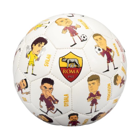Piłka AS ROMA Signature 25/26 - ROZMIAR 1 z karykaturami drużyny biała