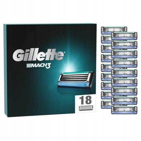 Gillette Mach3 wkłady ostrza maszynki do golenia 18 szt oryginalne