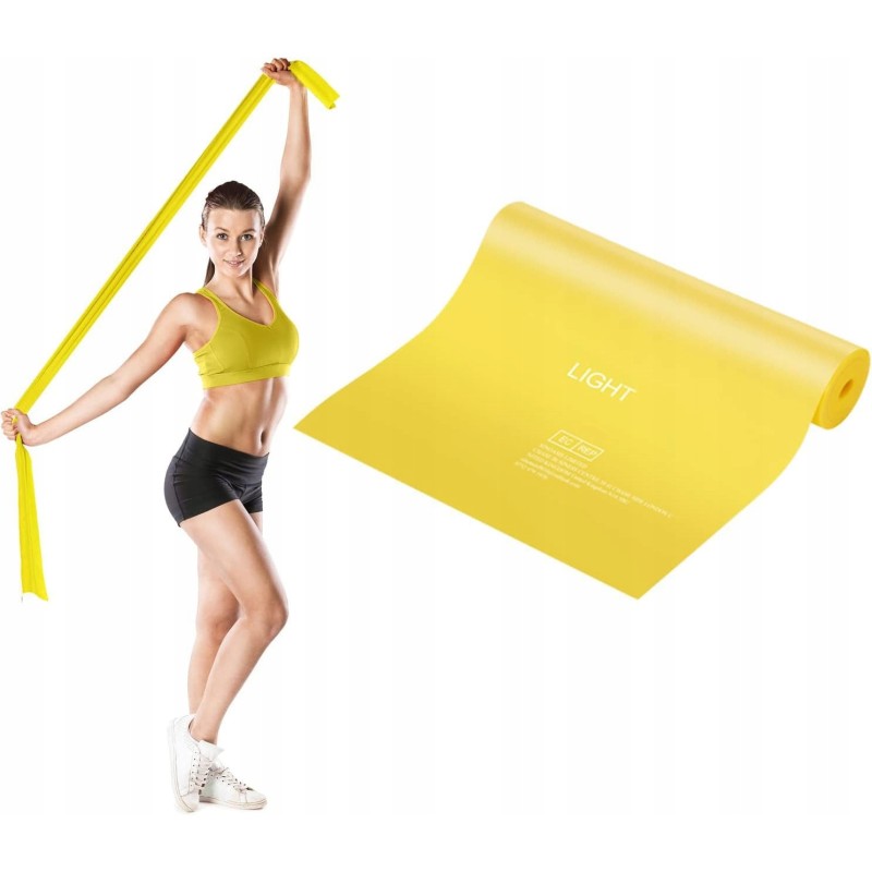 Outlet Guma Oporowa 2m do Ćwiczeń Domowych Fitness Jogi i Pilatesu żółta