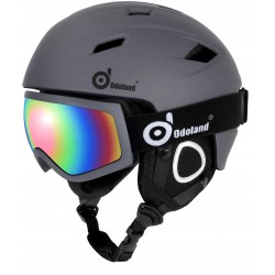 KASK ODOLAND NARCIARSKI Z GOGLAMI UNISEX ROZ S SZARY