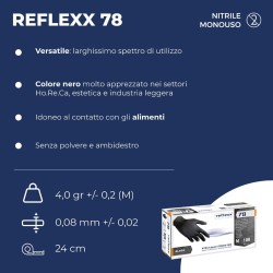 Outlet Rękawiczki Reflexx R78 Nitrylowe Bezpuderowe L Czarny 100 szt.