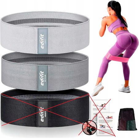 Outlet Taśmy fitness 3 sztuki do siłowni jogi crossfitu pilatesu lub