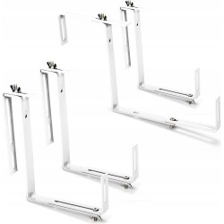 Outlet Uchwyty na Skrzynki balkonowe 100x20 cm metalowe bez wiercenia białe