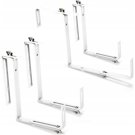 Outlet Uchwyty na Skrzynki balkonowe 100x20 cm metalowe bez wiercenia białe