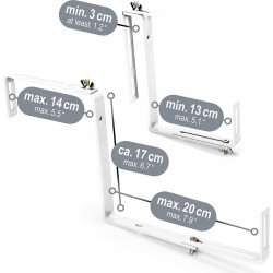 Outlet Uchwyty na Skrzynki balkonowe 100x20 cm metalowe bez wiercenia białe