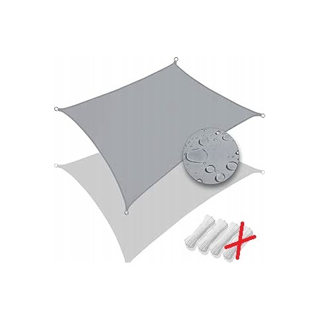 Outlet Żagiel ogrodowy 300 x 400 cm Montaż Ochrona UV Tkanina Szary