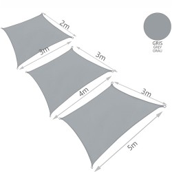 Outlet Żagiel ogrodowy 300 x 400 cm Montaż Ochrona UV Tkanina Szary