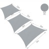 Outlet Żagiel ogrodowy 300 x 400 cm Montaż Ochrona UV Tkanina Szary