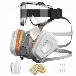 Outlet Maska oddechowa z filtrem A1P2 okulary ochronne wielokrotnego użytku