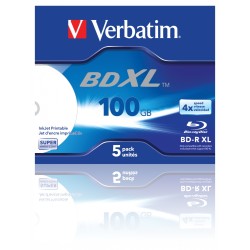 Outlet Płyta Blu-ray (BD-R) Verbatim 100GB 5szt (box 5 z opakowaniem) do