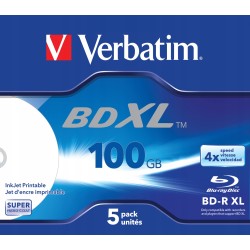 Outlet Płyta Blu-ray (BD-R) Verbatim 100GB 5szt (box 5 z opakowaniem) do
