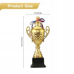 Outlet Puchar Sportowy Duży Złoty 37 cm Trofeum na Turniej i Imprezy