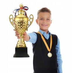 Outlet Puchar Sportowy Duży Złoty 37 cm Trofeum na Turniej i Imprezy