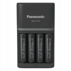 Outlet Ładowarka Panasonic Eneloop + 4 x R6/AA Eneloop Pro 2500 mah czarna