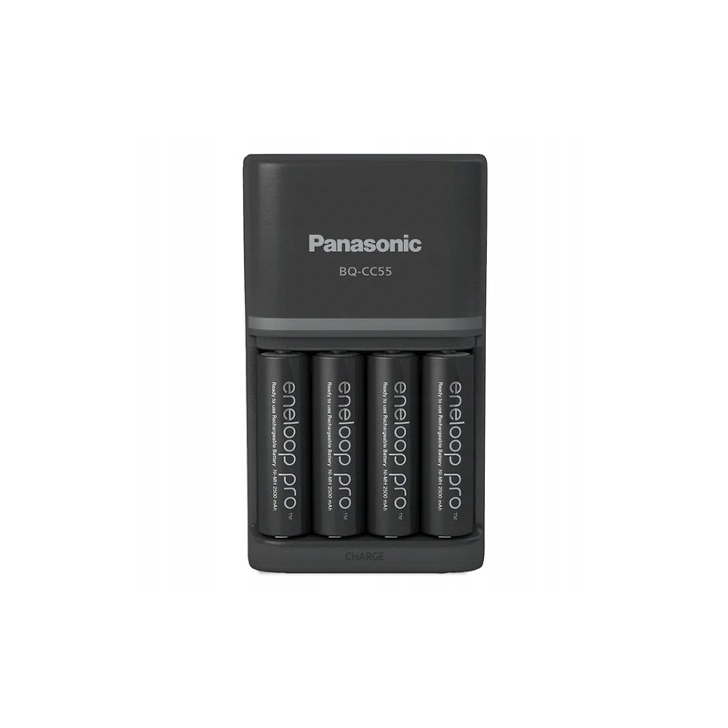 Outlet Ładowarka Panasonic Eneloop + 4 x R6/AA Eneloop Pro 2500 mah czarna