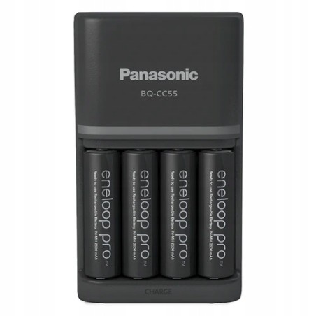 Outlet Ładowarka Panasonic Eneloop + 4 x R6/AA Eneloop Pro 2500 mah czarna