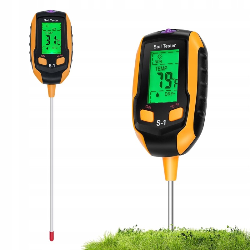 Outlet Tester glebowy 4w1 - kwasomierz, miernik pH, wilgotnościomierz, LCD