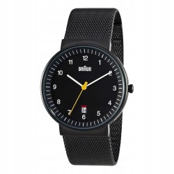 Outlet Zegarek męski Braun BN0032BKBKMHG 40mm czarna tarcza bransoleta mesh