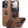Outlet Skórzane etui brązowe z podstawką do iPhone 16 Pro Max smukłe lekkie