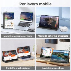 Outlet Monitor Przenośny UFYQL 15.6" FHD IPS USB-C HDMI do Laptopa i Konsol