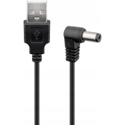 Kabel zasilający USB - wtyk DC 5.5x2.1 Goobay 1m przewód czarny