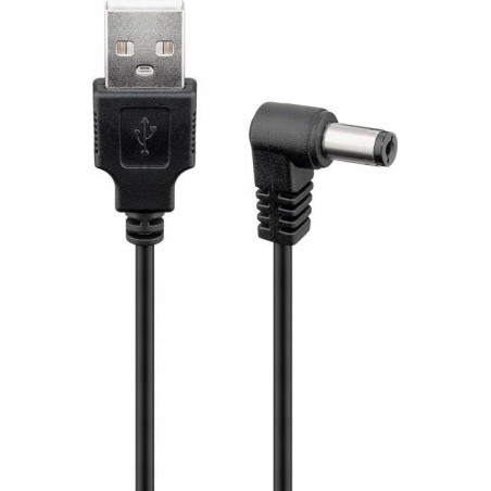 Kabel zasilający USB - wtyk DC 5.5x2.1 Goobay 1m przewód czarny