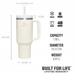 Outlet Kubek termiczny Stanley Quencher H2.0 FlowState 1,18 L 2.0 Kremowy