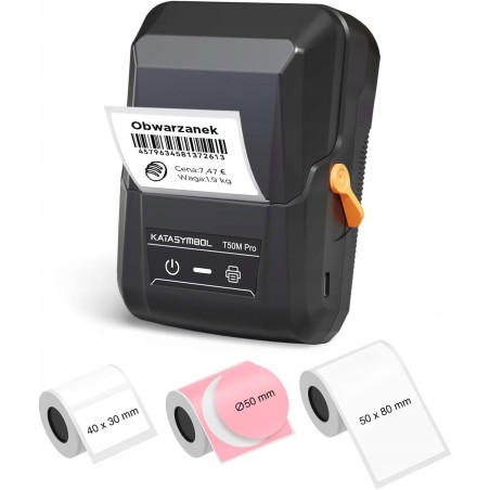 Outlet SUPVAN T50M Pro Drukarka Etykiet Termiczna Bluetooth +3 Rolki Czarna