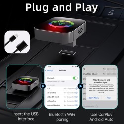 Outlet Adapter samochodowy SYWBBS 2 w 1 CarPlay i Android Auto USB A/C